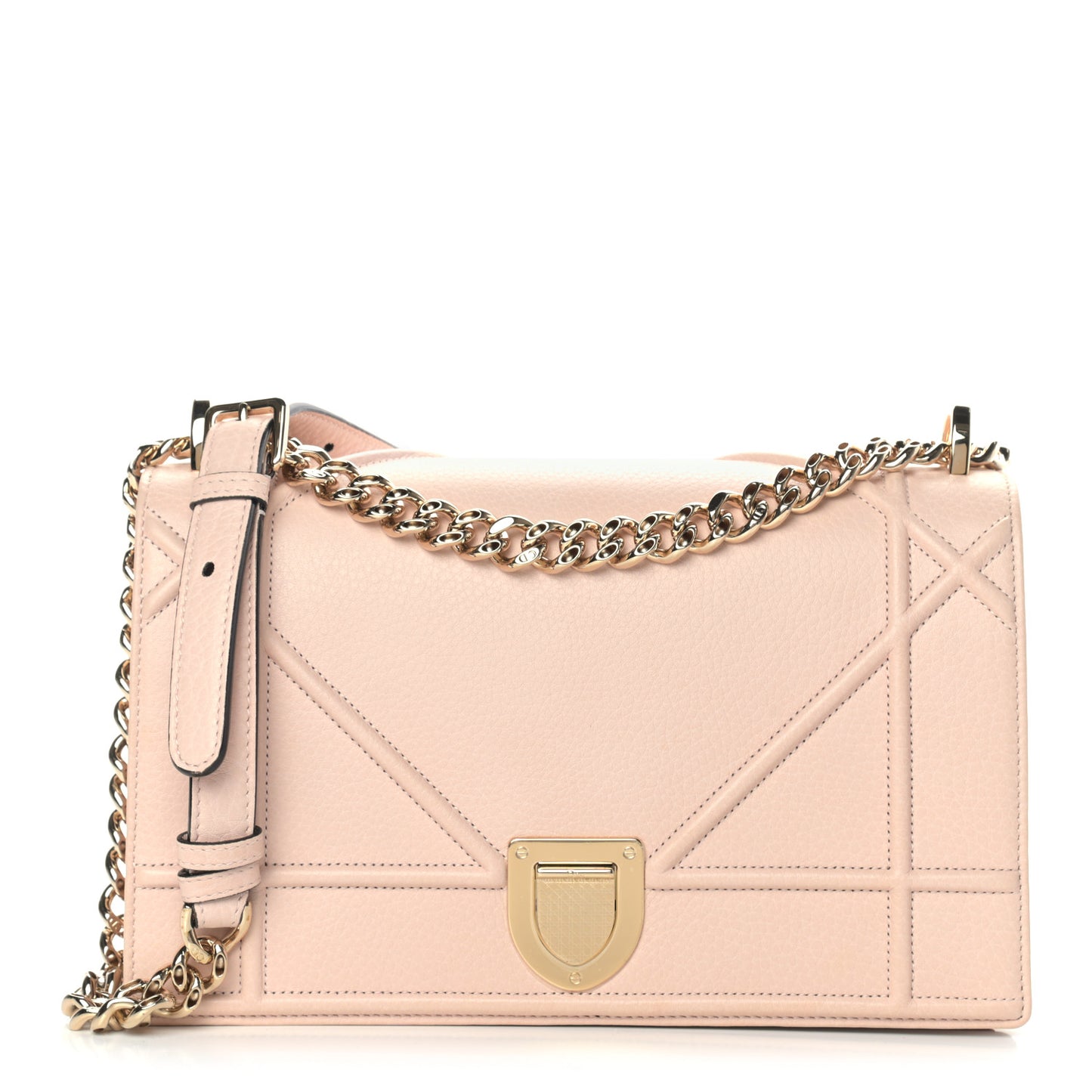 Grained Calfskin Cannage Medium Diorama Flap Bag Rose Poudre
