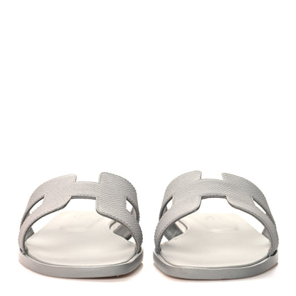 Hermes Epsom Oran Sandals 36.5 Bleu Glacier 2 of 9
