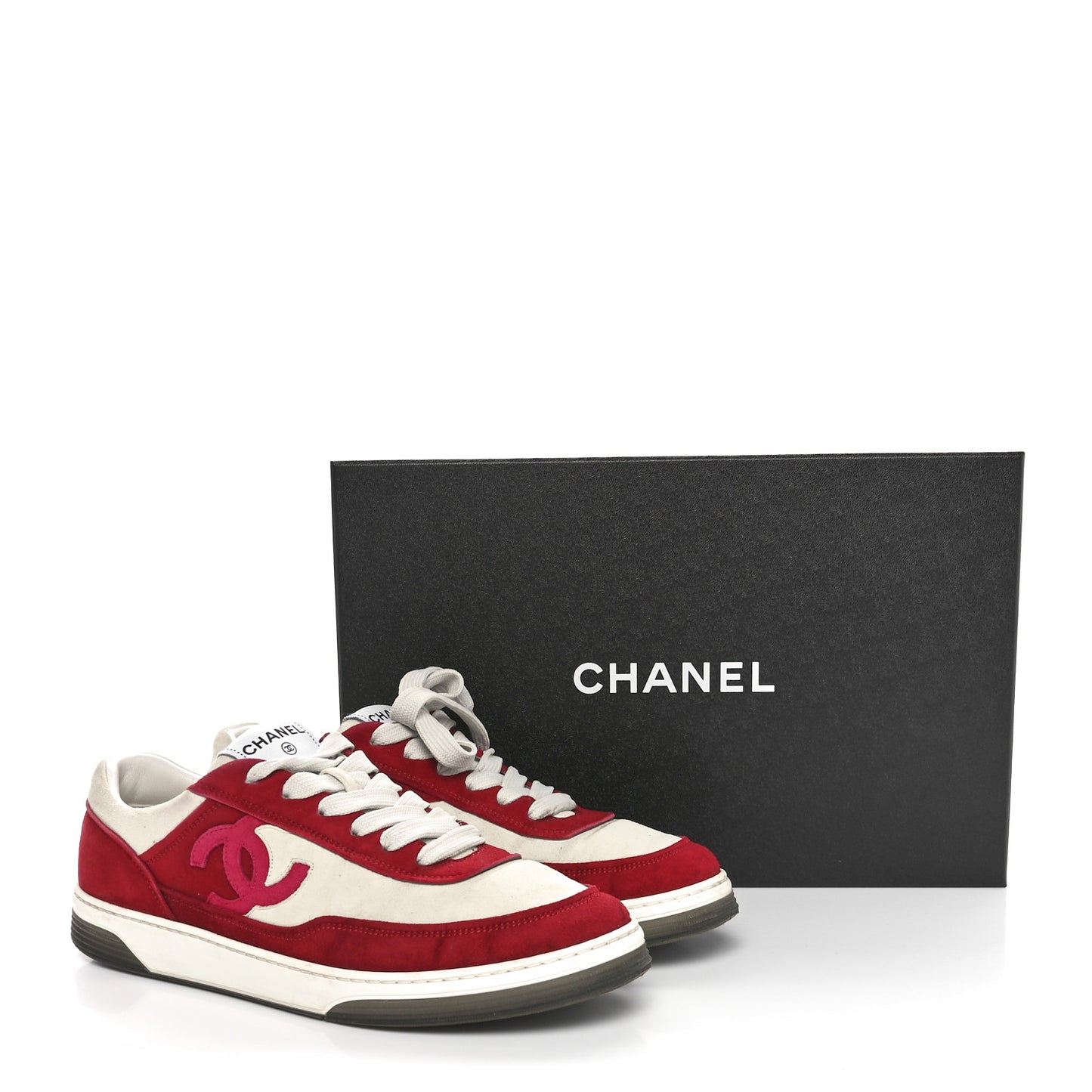 Suede Kidskin Womens CC Sneakers 40 Burgundy White