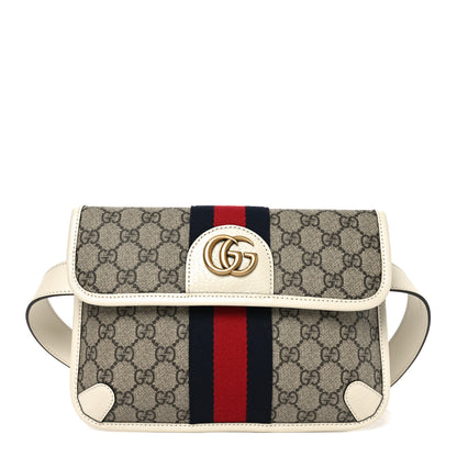 Gucci GG Supreme Monogram Web Small Ophidia Belt Bag 85 34 Beige Ebony White 1 of 9