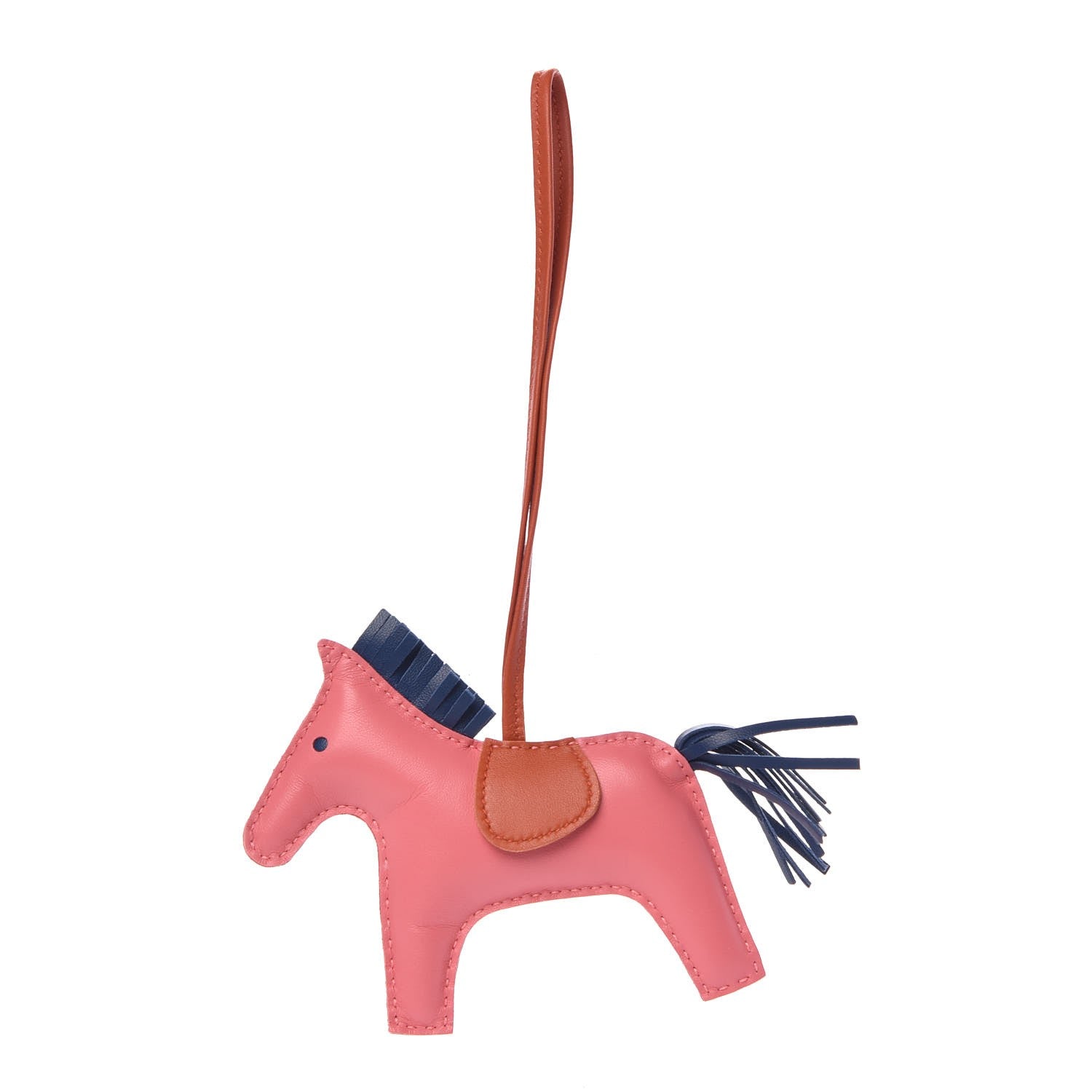 Hermes Milo Lambskin Grigri Rodeo Bag Charm MM Rose Azalee Cornaline Bleu De Malte 1 of 4