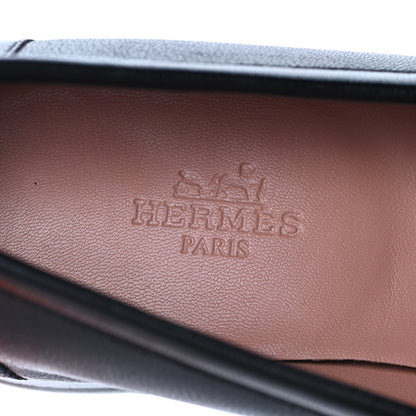 Hermes Goatskin Womens Paris Loafers 35 Black 7 of 9
