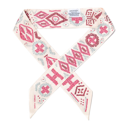 Hermes Silk Kelly En Perles Twilly Creme Framboise 1 of 4