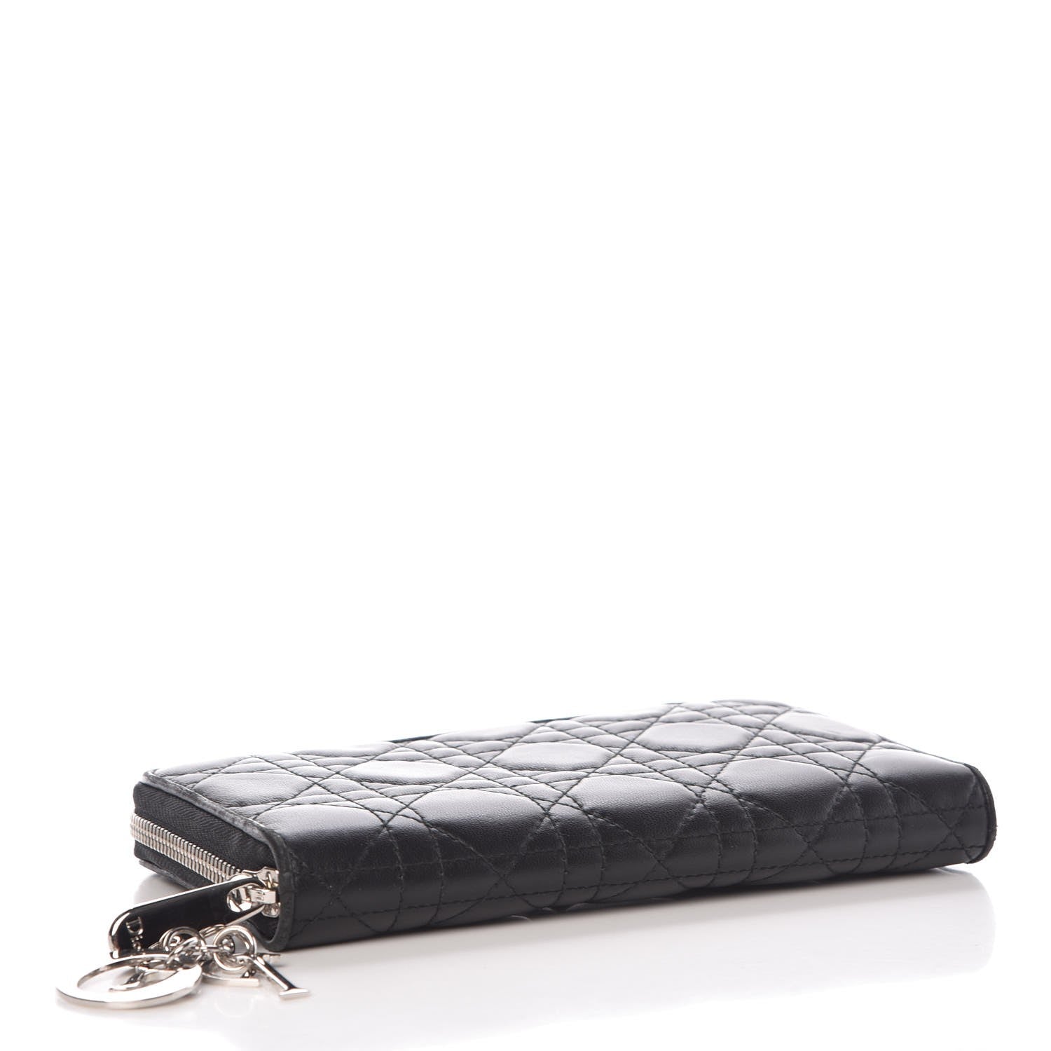 Christian Dior Lambskin Cannage Voyageur Wallet Black 4 of 18