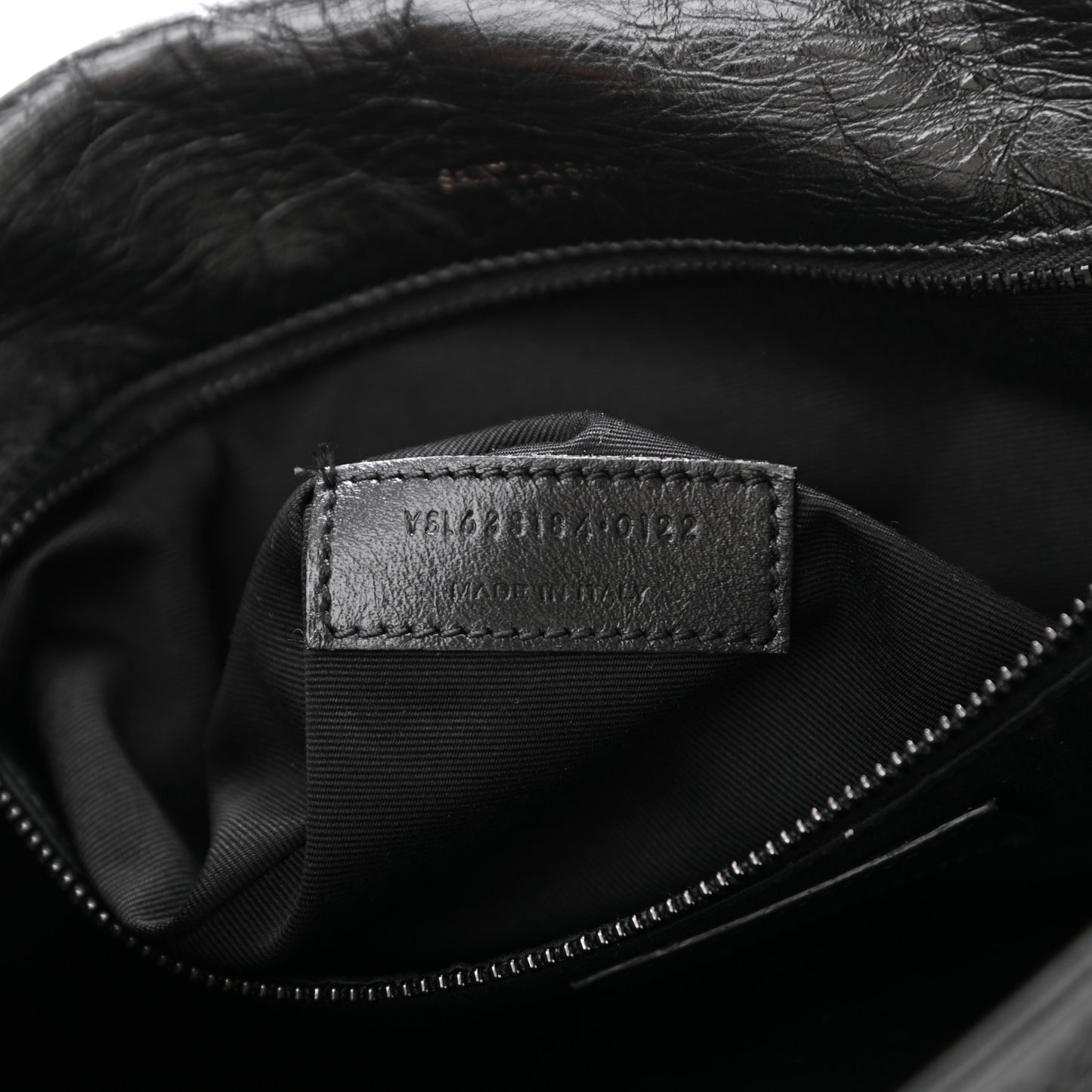 Crinkled Calfskin Matelasse Monogram Medium Niki Chain Satchel Black