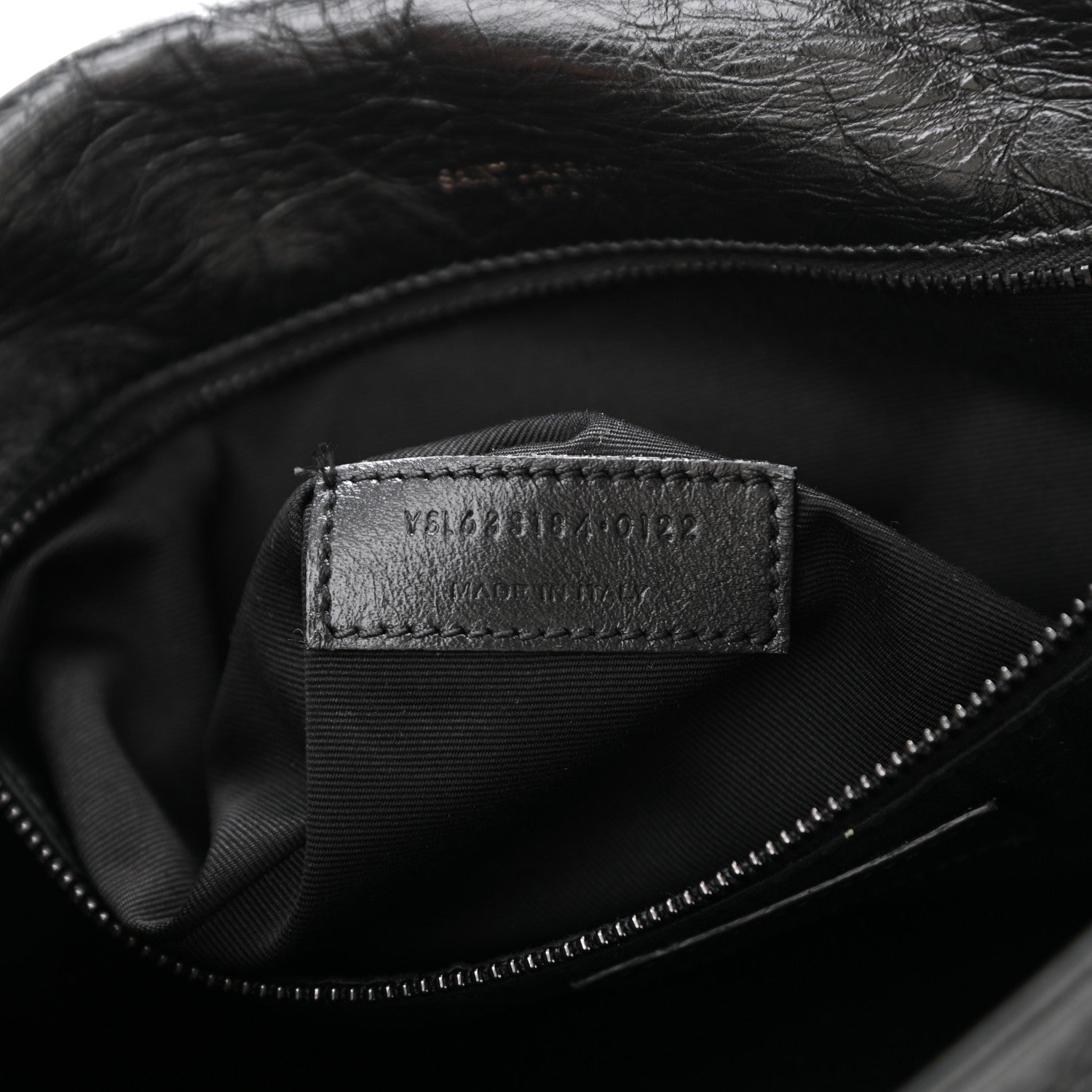 Saint Laurent Crinkled Calfskin Matelasse Monogram Medium Niki Chain Satchel Black 7 of 10