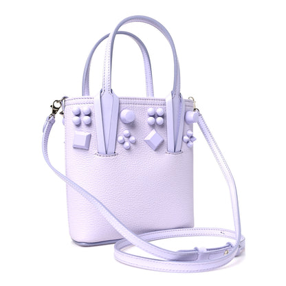 Christian Louboutin Calfskin Empire Spike Studded Mini North South Cabata Tote Lilac Smoke 3 of 10