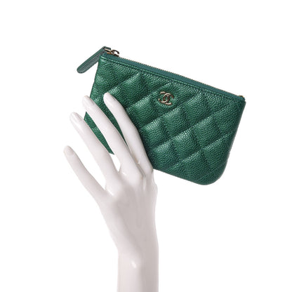 Chanel Caviar Quilted Small Cosmetic Case Green 2 of 7