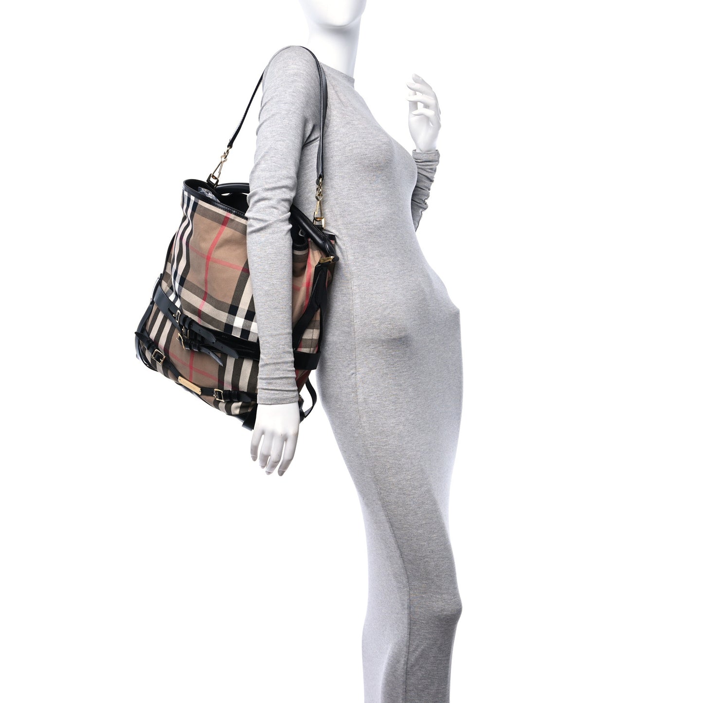 House Check Bridle Calfskin Medium Gosford Hobo Black