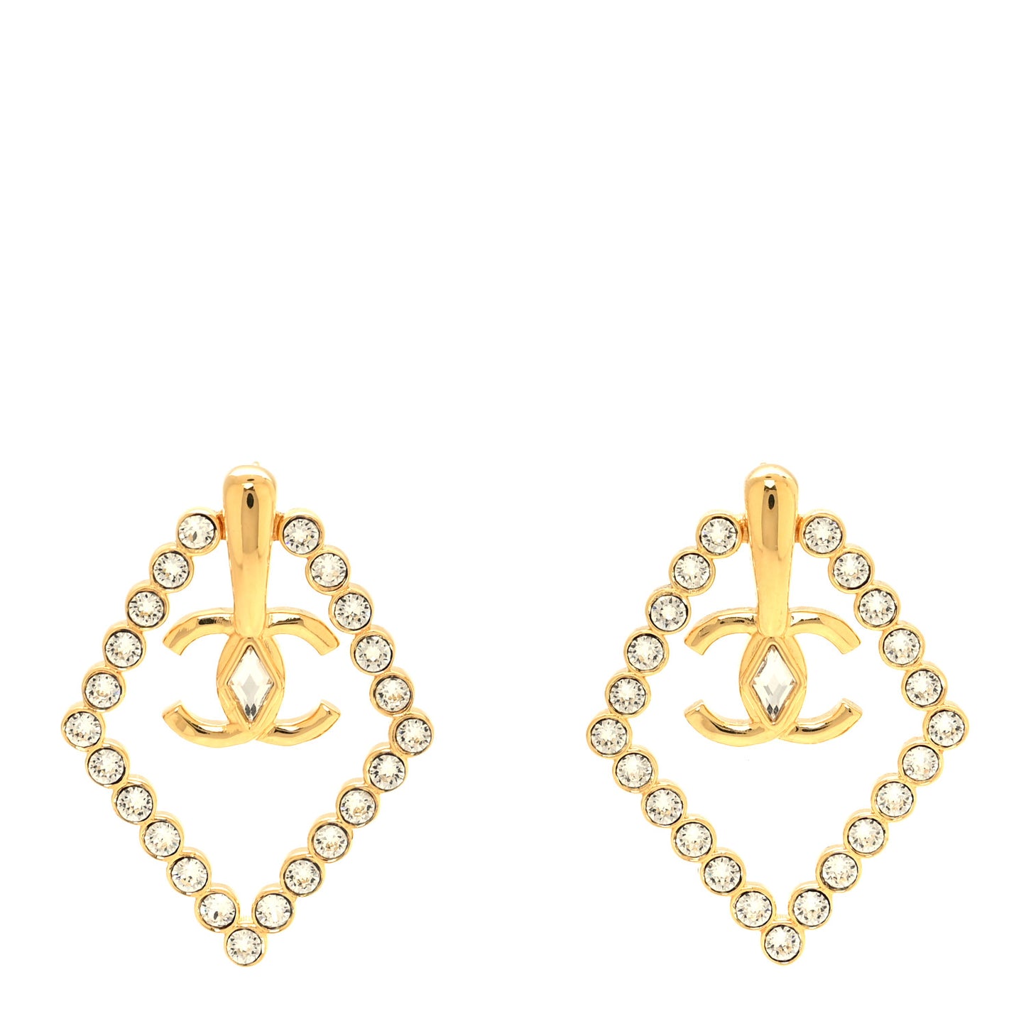Crystal CC Earrings Gold