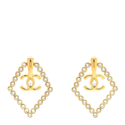 Chanel Crystal CC Earrings Gold 1 of 4