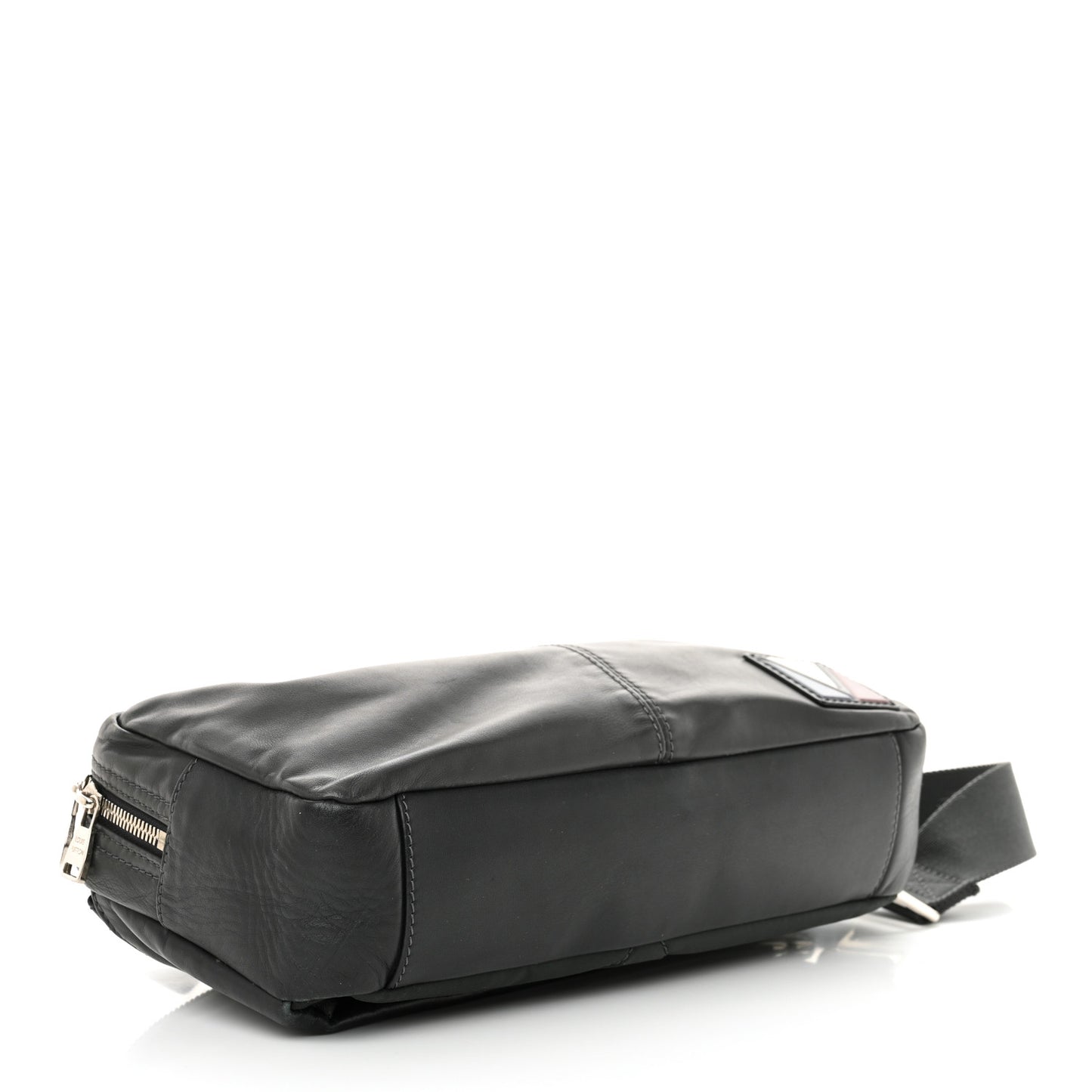 Calfskin Nylon V Line Bumbag Asphalt