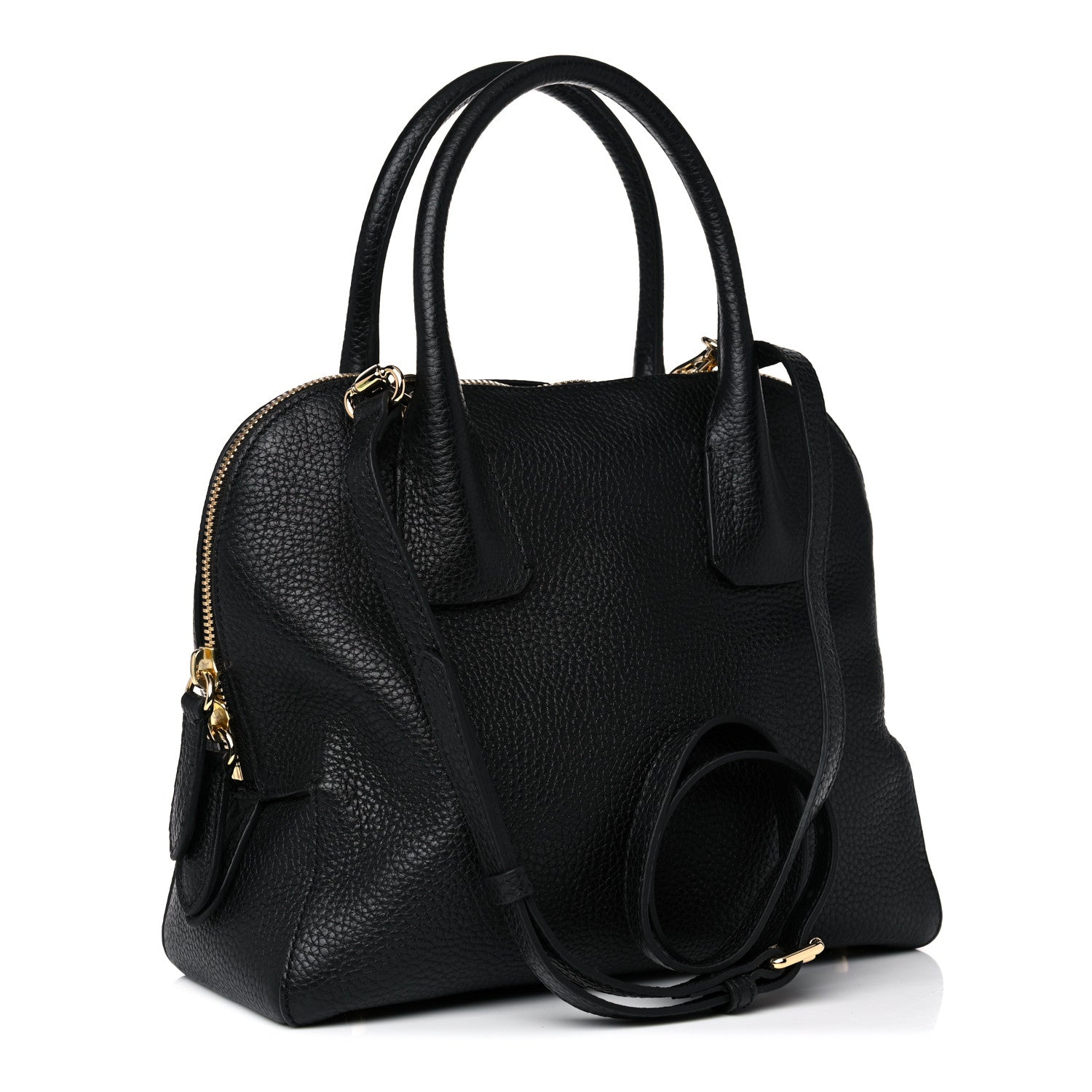 Burberry London Grainy Calfskin Small Greenwood Bowling Bag Black 3 of 10