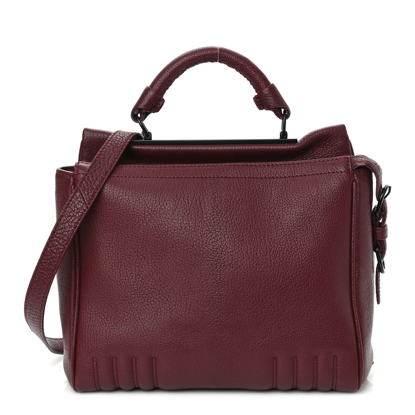 Grained Calfskin Small Ryder Satchel Burgundy