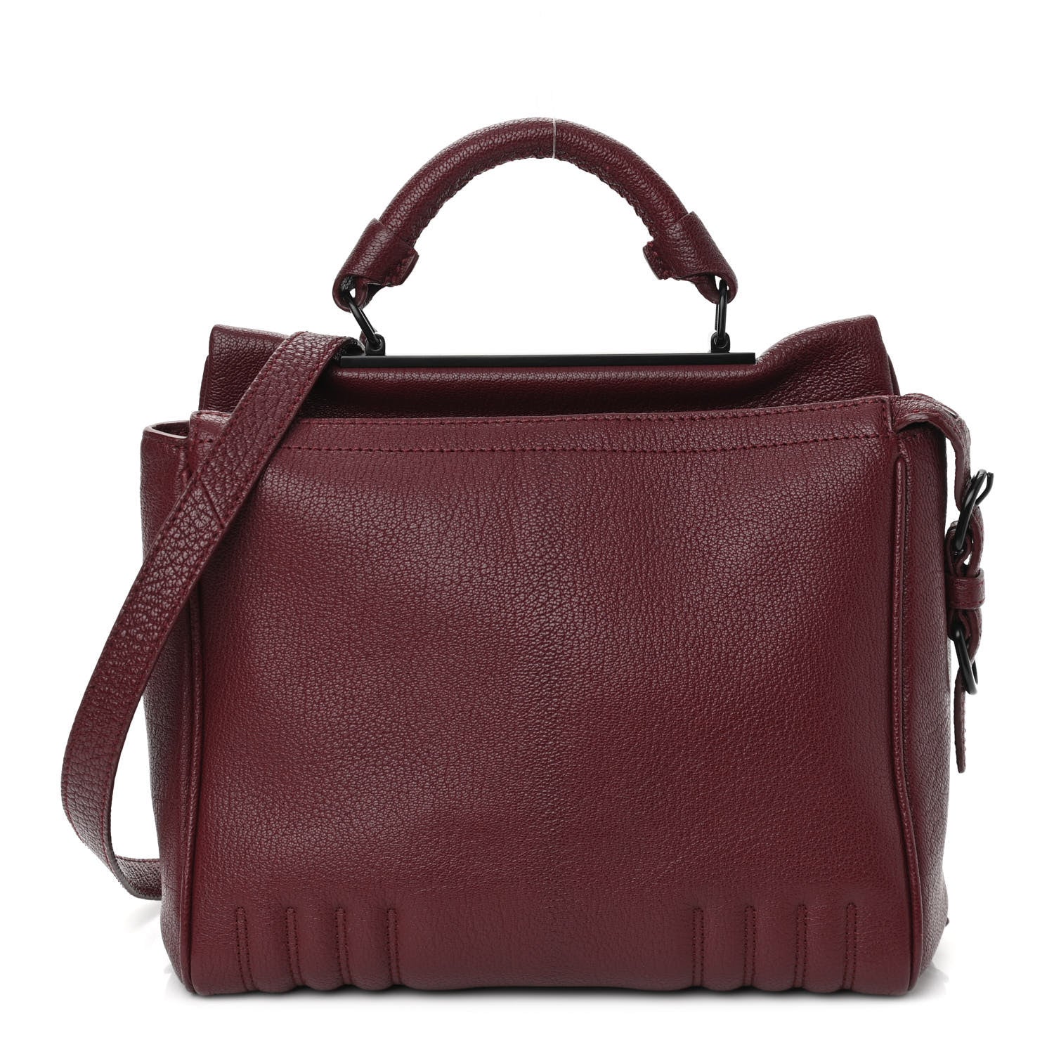 3.1 Phillip Lim Grained Calfskin Small Ryder Satchel Burgundy 1 of 10
