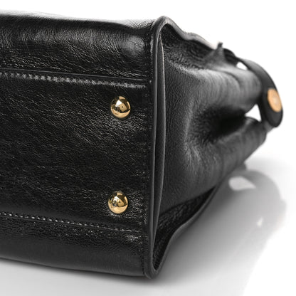 Fendi Agnello Old Shine Medium Peekaboo Iconic Satchel Black 8 of 8
