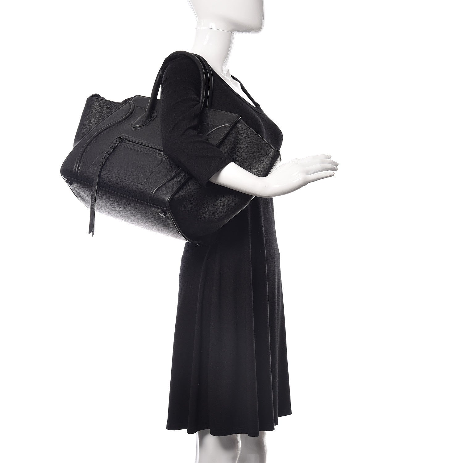 Celine Supple Calfskin Medium Phantom Luggage Black 2 of 11