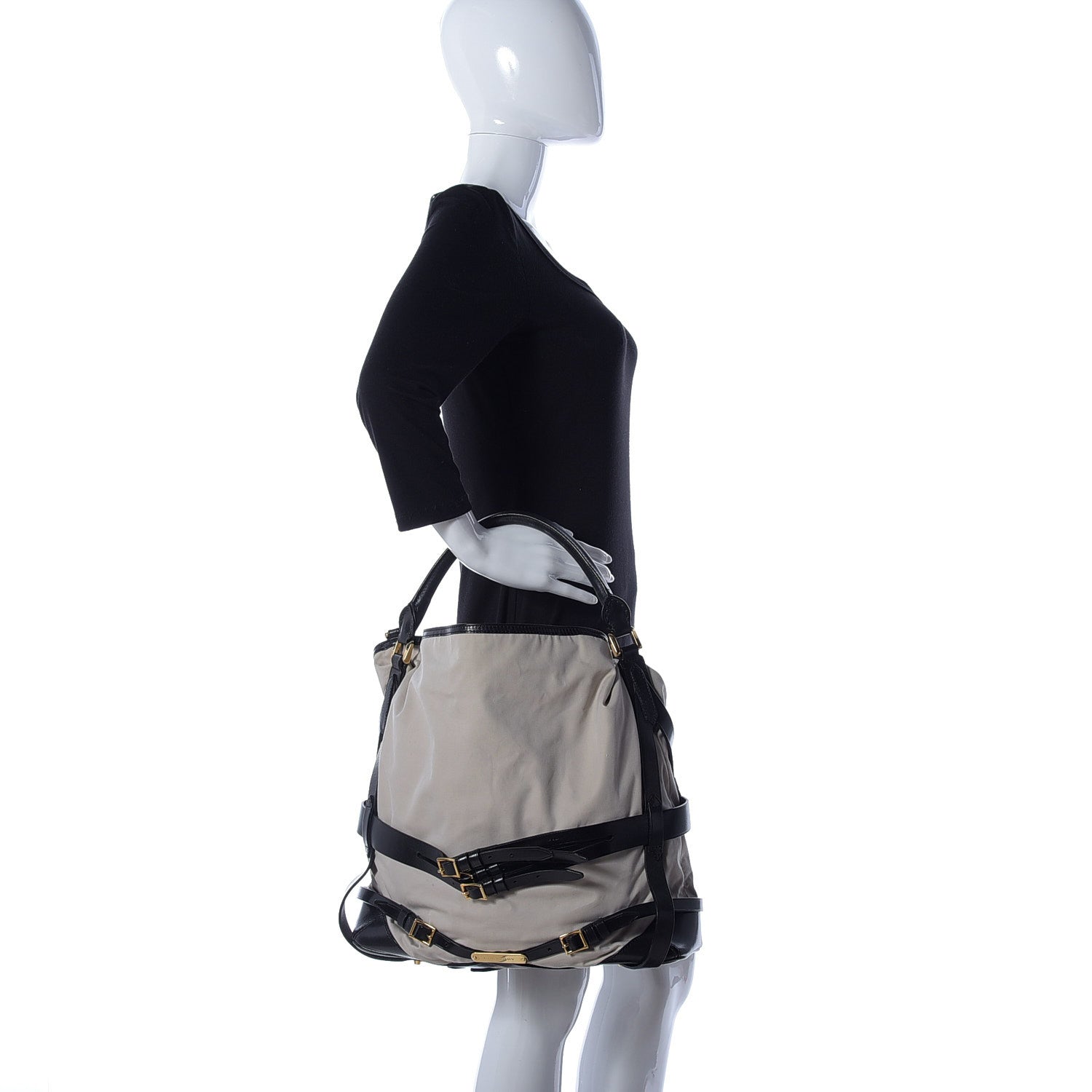 Burberry Nylon Bridle Calfskin Medium Gosford Hobo Trench 3 of 9