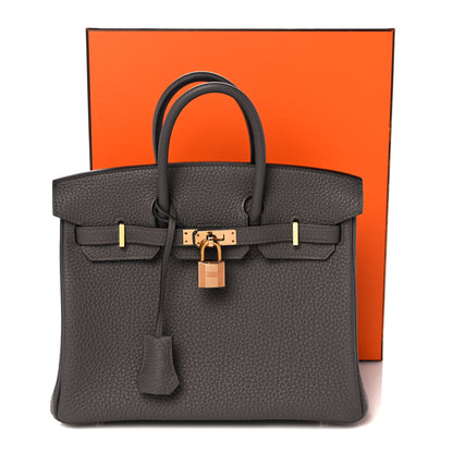 Hermes Togo Birkin 25 Etain 36 of 36