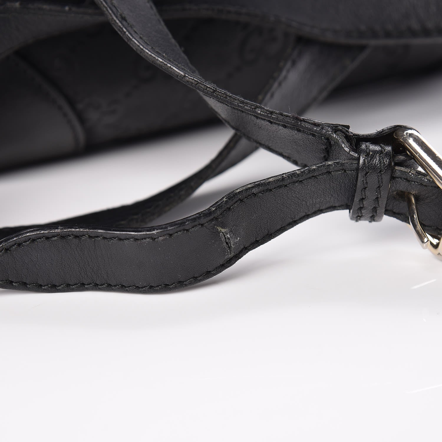 Gucci Guccissima Small Flat Messenger Bag Black 13 of 14