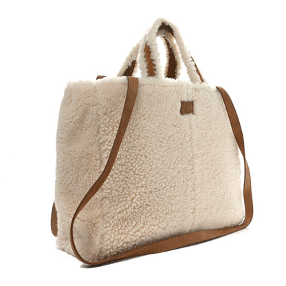 Telfar X UGG Suede Shearling Medium Shopping Bag Natural 3 of 10