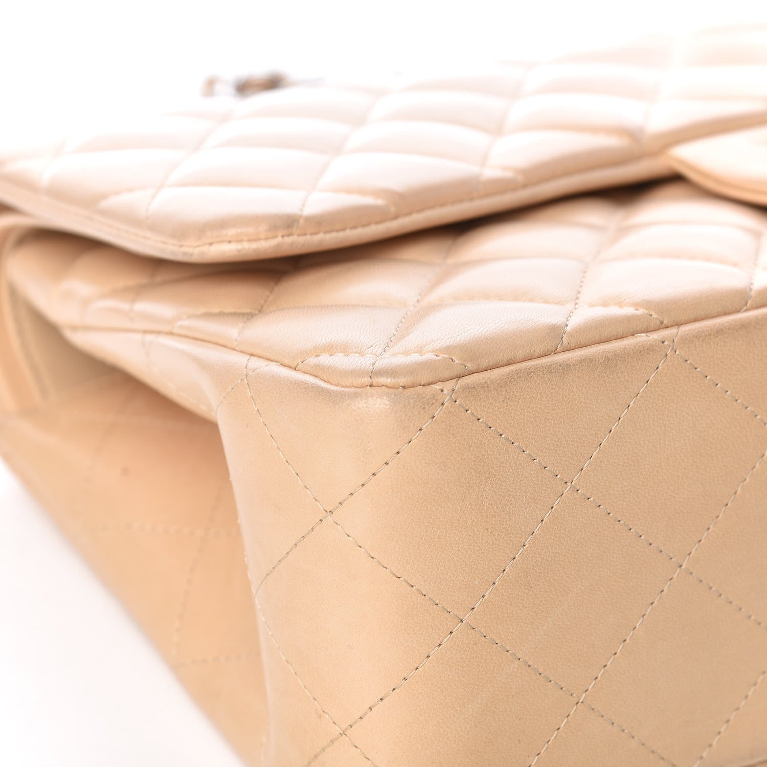 Chanel Lambskin Quilted Jumbo Double Flap Beige Clair 11 of 15