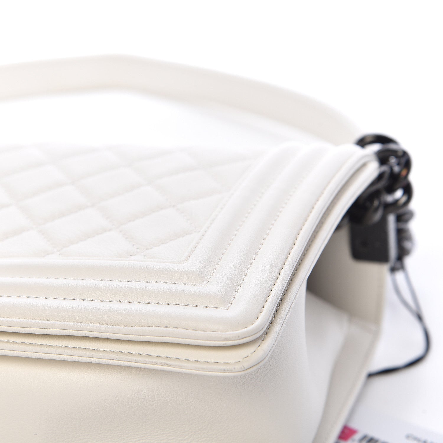 Chanel Calfskin Quilted Medium Boy Flap White 9 of 12