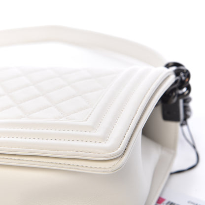 Chanel Calfskin Quilted Medium Boy Flap White 9 of 12