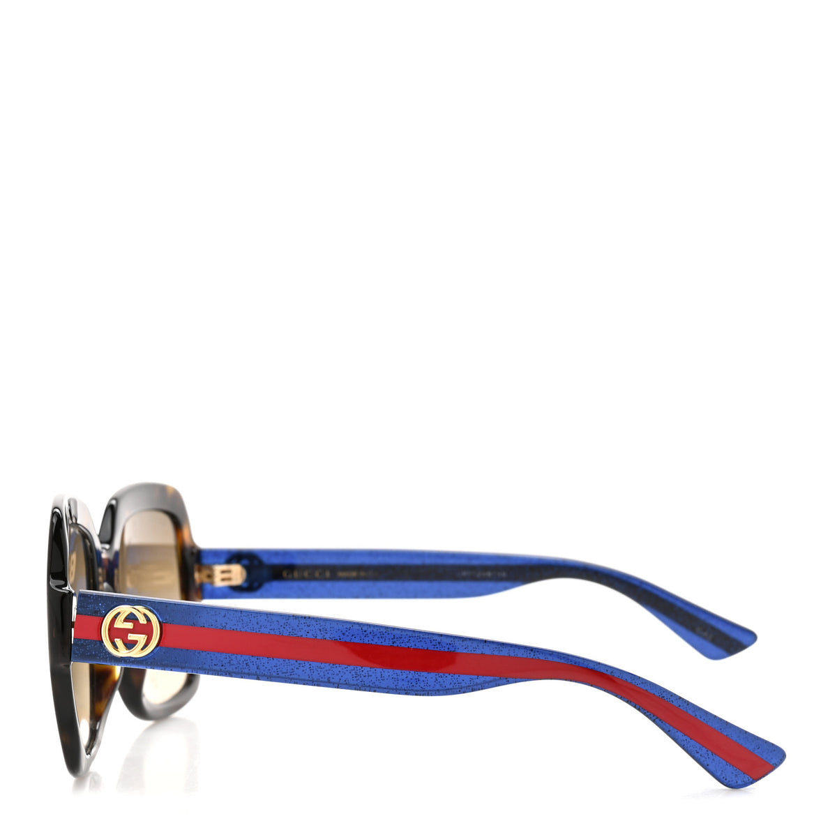 Gucci Acetate Square Frame Web Glitter Sunglasses GG0036S 