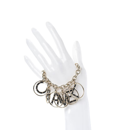 Chanel Lambskin Chain CC Logo Bracelet Black Gold 2 of 4