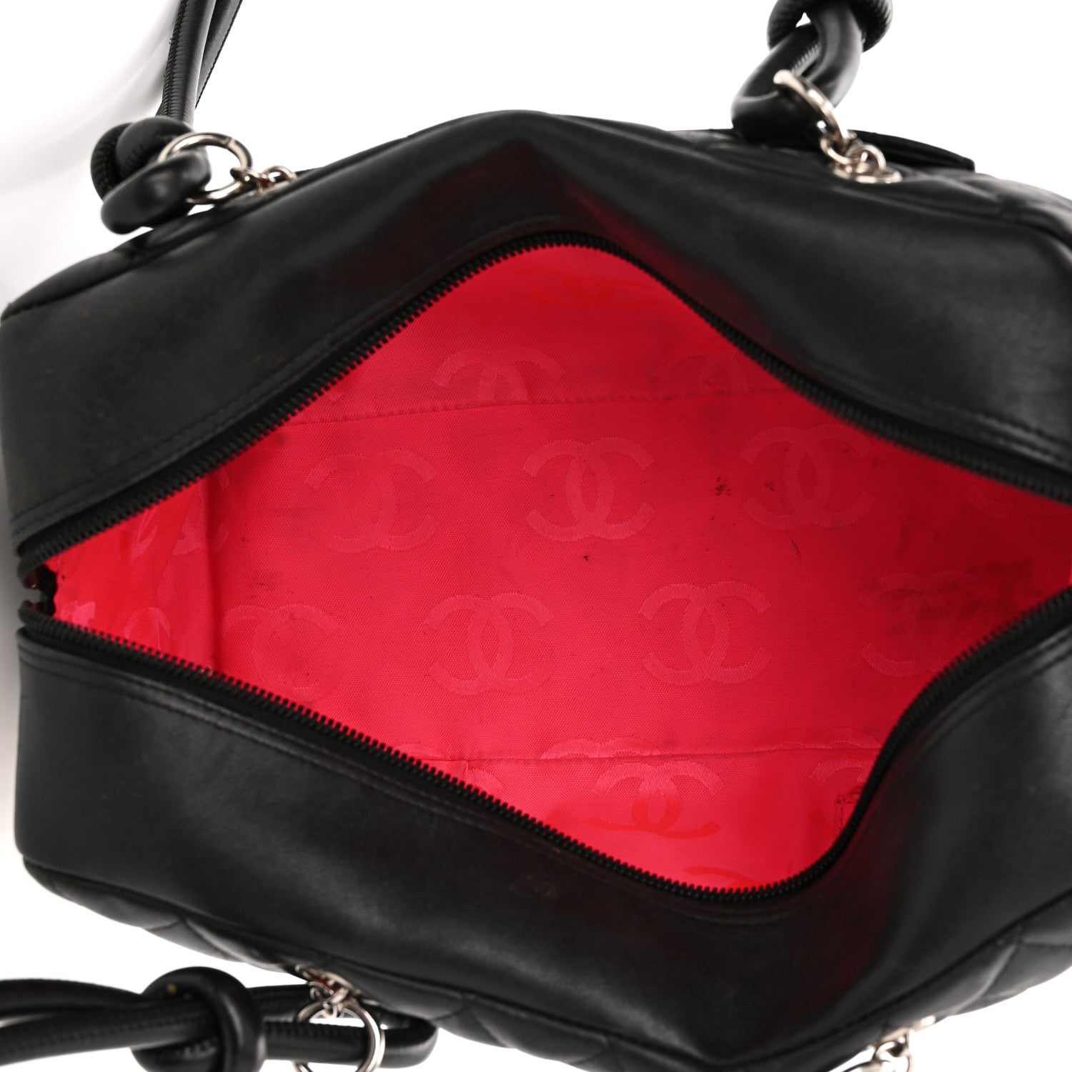 Chanel Calfskin Quilted Large Cambon Bowler Black White 5 of 11