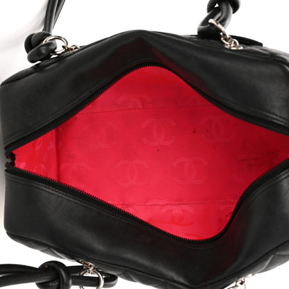 Chanel Calfskin Quilted Large Cambon Bowler Black White 5 of 11