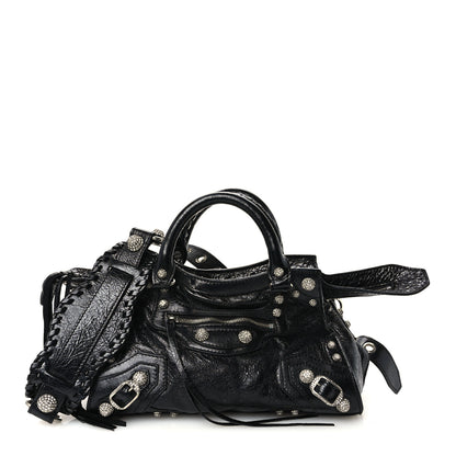 Balenciaga Agneau Arena Crystal Neo Cagole Handbag XS Black 1 of 12