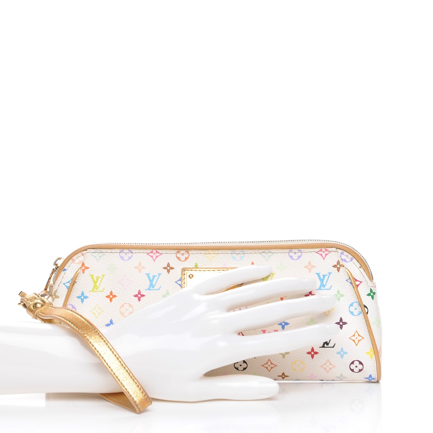 Monogram Multicolor Kate Clutch White