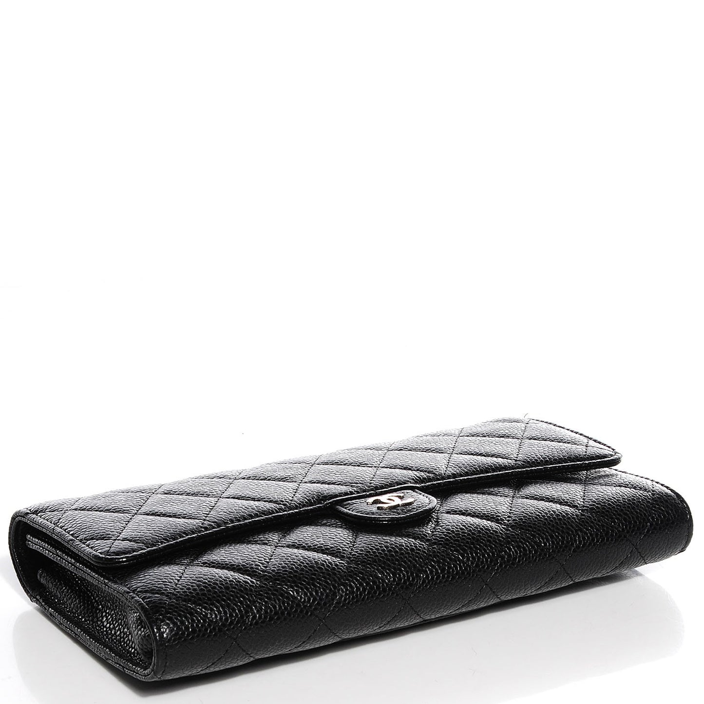 Caviar Quilted Travel Wallet Black