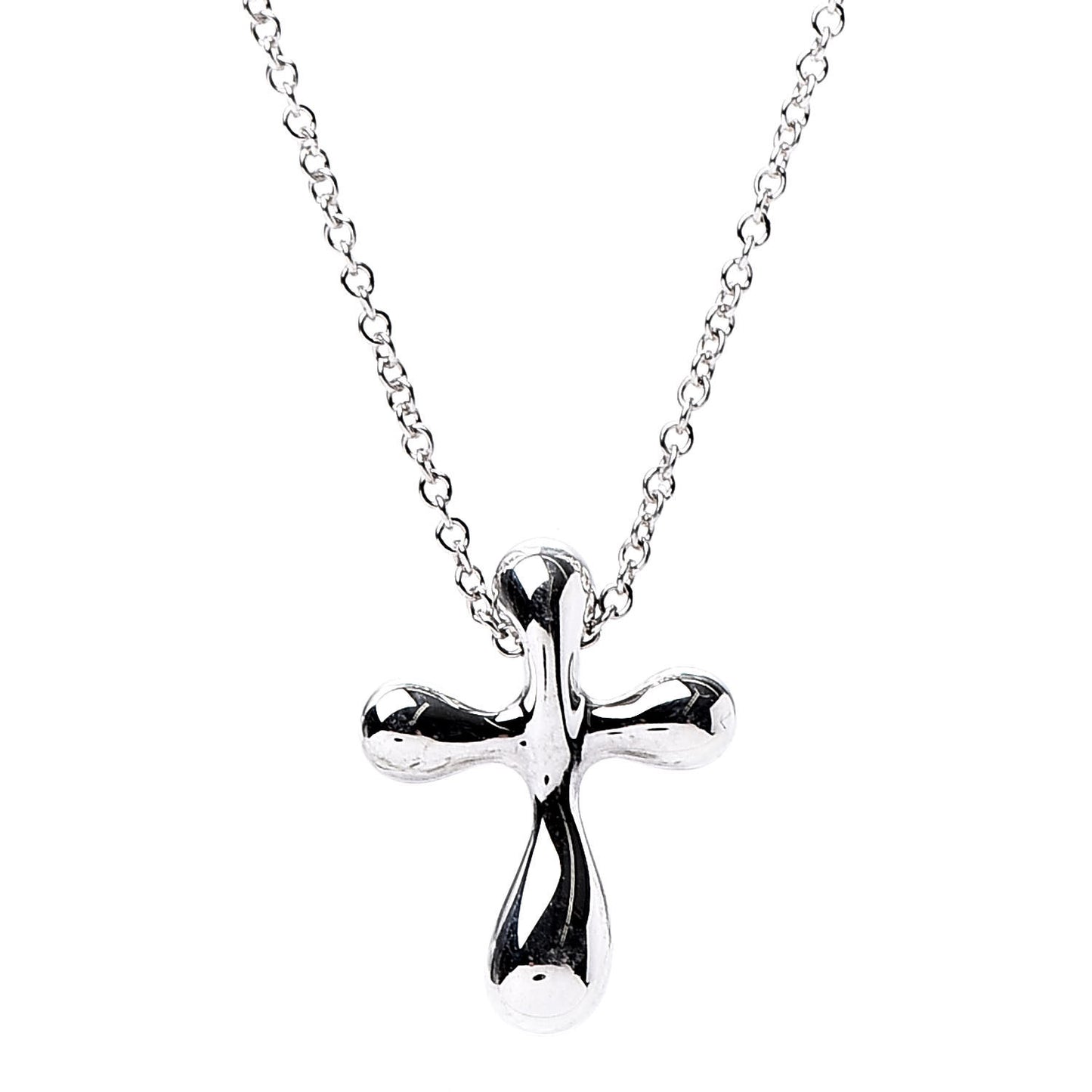 Sterling Silver 16mm Elsa Peretti Cross Pendant Necklace