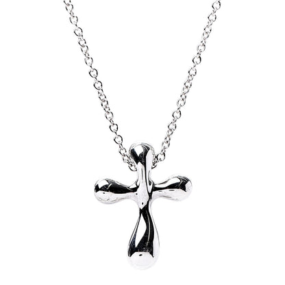 Tiffany Sterling Silver 16mm Elsa Peretti Cross Pendant Necklace 4 of 7
