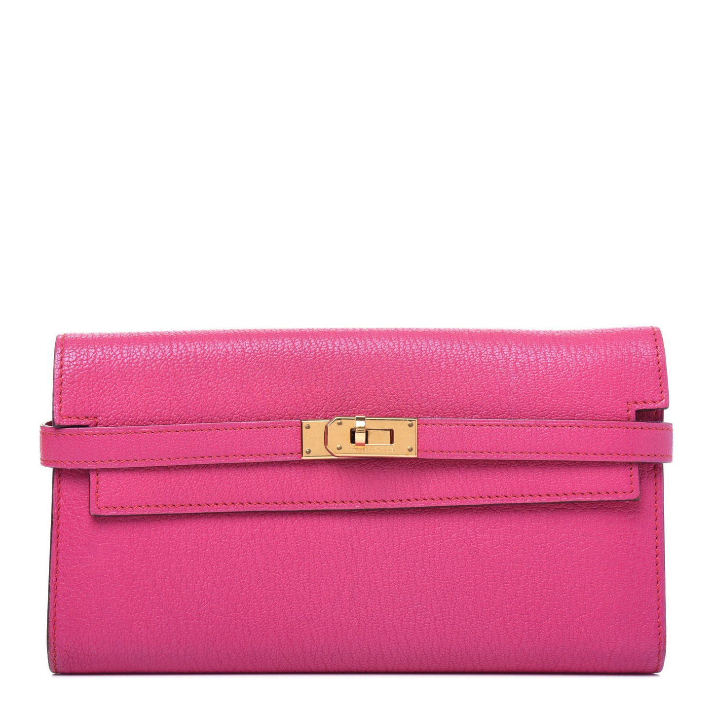 Chevre Mysore Kelly Longue Wallet Rose Shocking