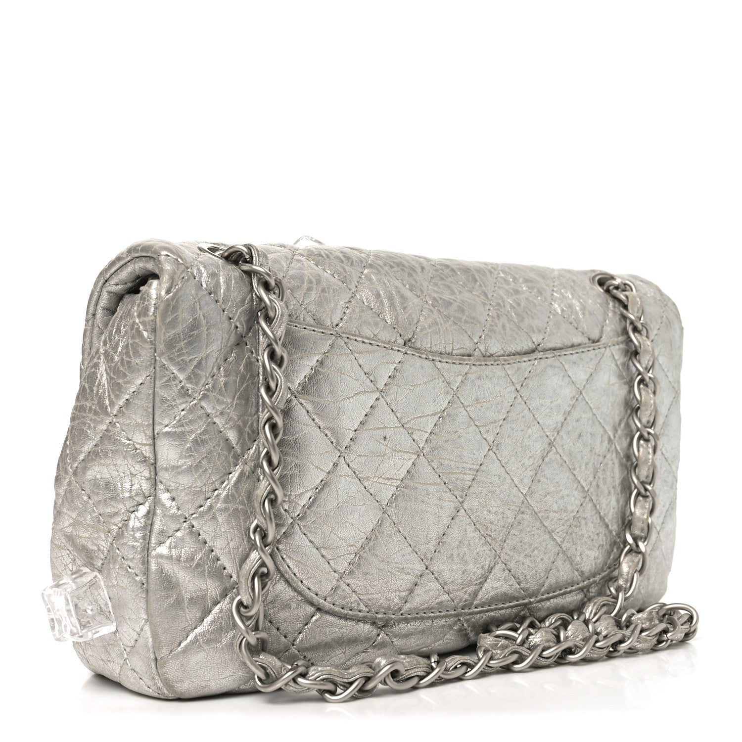 Chanel Calfskin Ice Cube On the Rocks Medium Flap Silver 3 of 10
