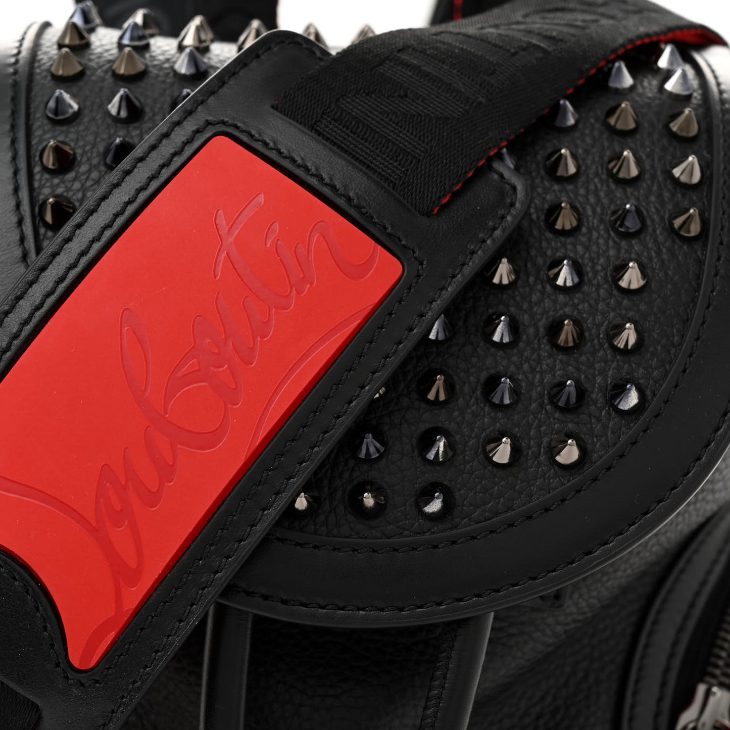 Calfskin Spiked Small Explorafunk Backpack Black