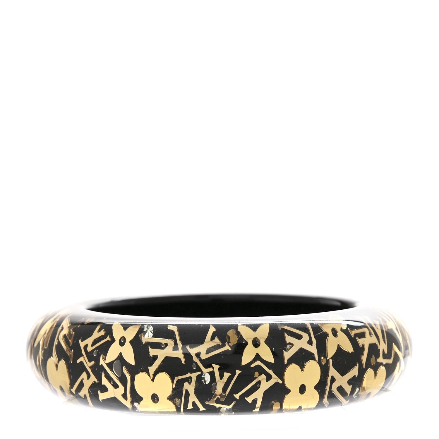Louis Vuitton Resin Swarovski Medium Inclusion Bracelet GM Black 1 of 4