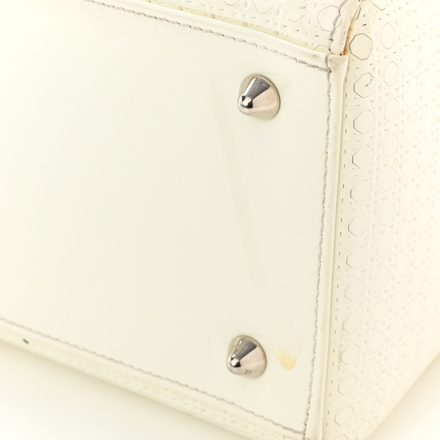 Christian Dior Patent Micro-Cannage Medium Lady Dior White 11 of 18