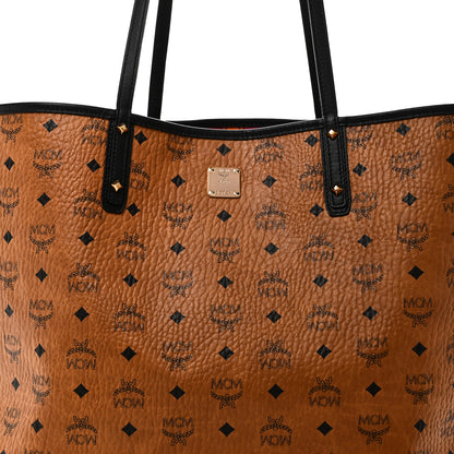 MCM Visetos Large Project Reversible Shopper Tote Cognac 10 of 15