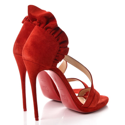 Christian Louboutin Suede Colankle 120 Sandals 40 Flamenco 4 of 8