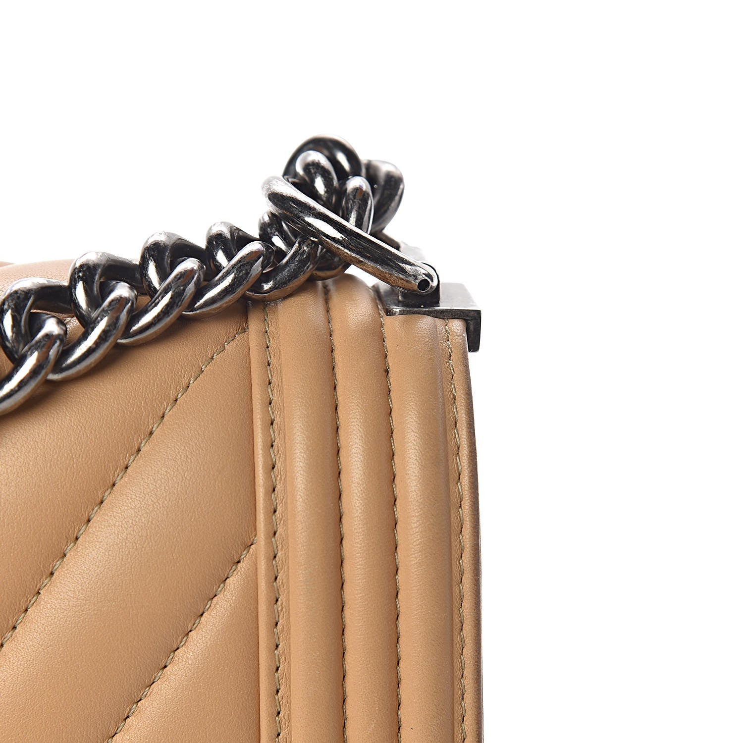 Chanel Lambskin Chevron Quilted New Medium Boy Flap Beige 11 of 22