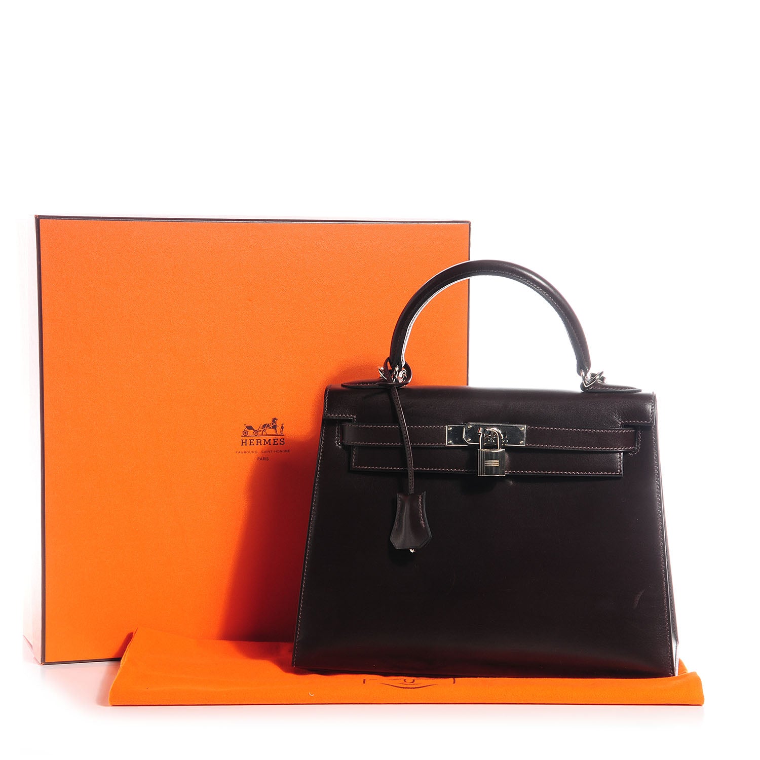 Hermes Box Kelly Sellier 28 Chocolate 10 of 20