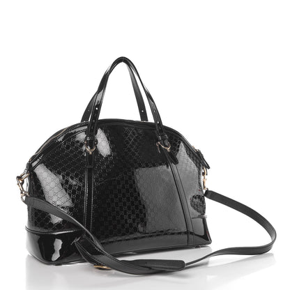 Gucci Patent Microguccissima Medium Nice Top Handle Dome Bag Black 4 of 15