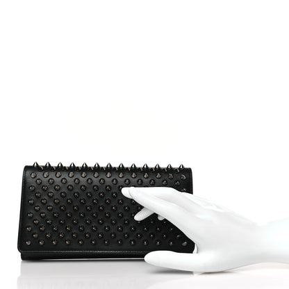 Christian Louboutin Calfskin Macaron Spiked Flap Wallet Black 2 of 8