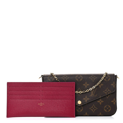 Louis Vuitton Monogram Pochette Felicie Chain Wallet Fuchsia 1 of 10