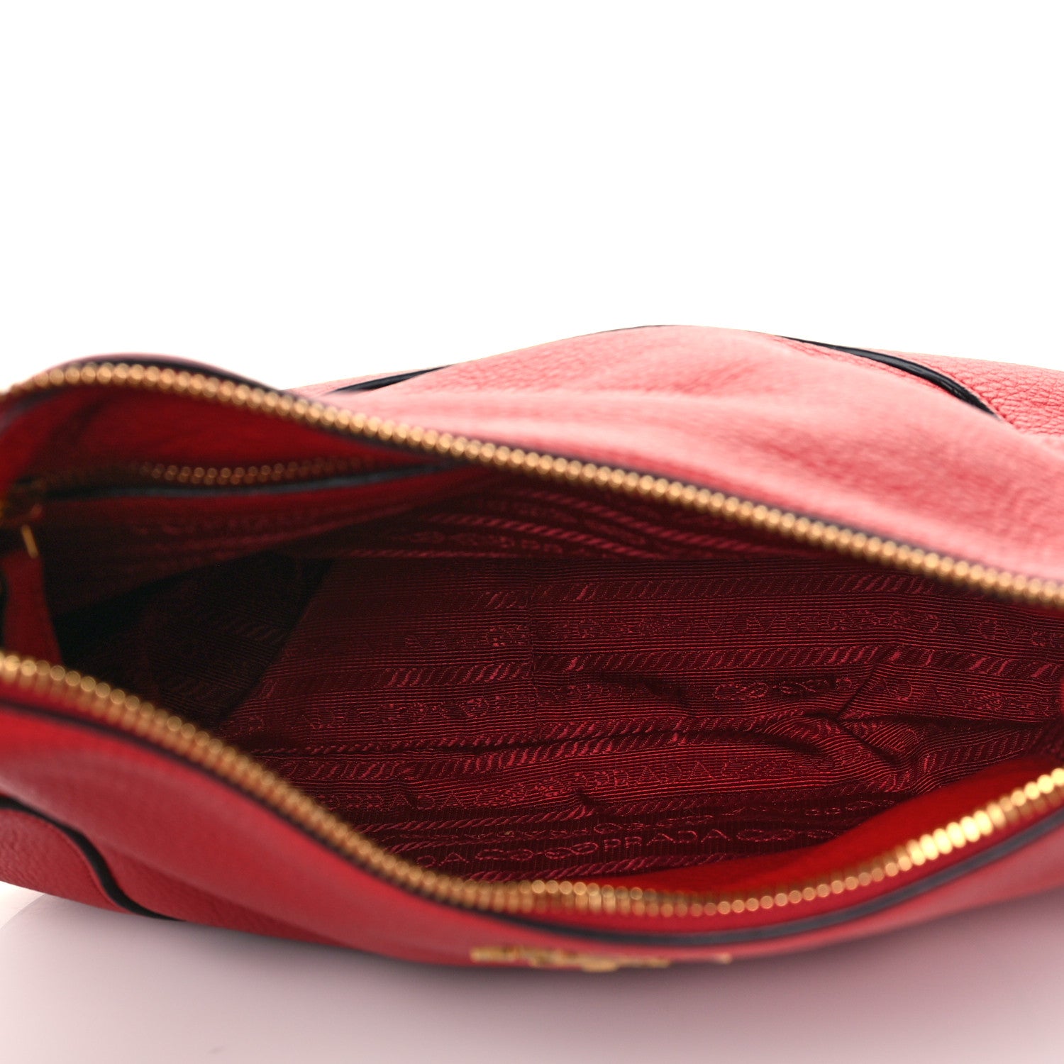 Prada Vitello Phenix Zippered Messenger Hobo Rosso 5 of 9